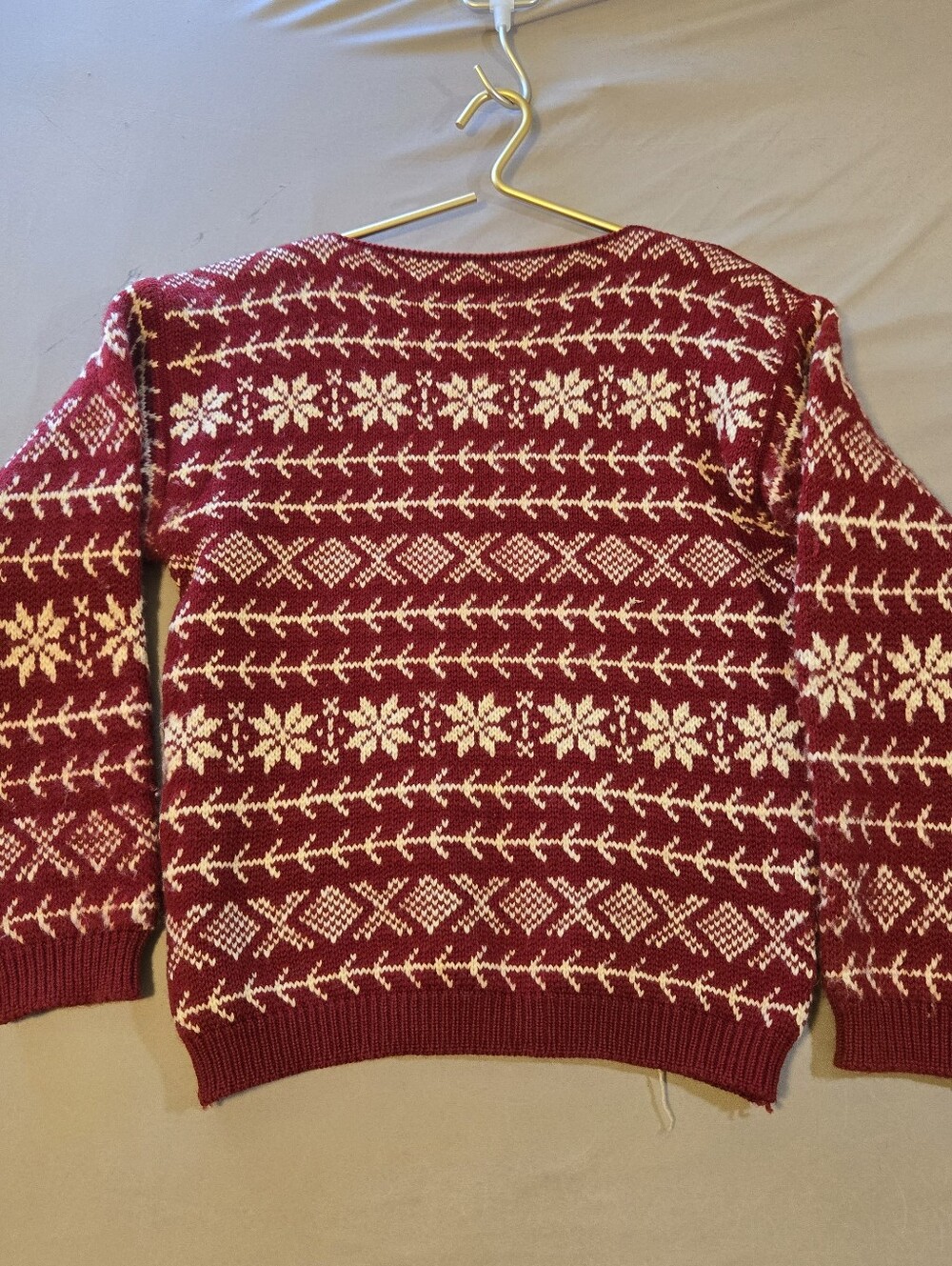 Norvyk Women's Pure Virgin Wool 70s Snowflake Pattern Thick Sweater